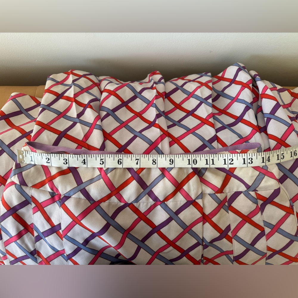 Saint Laurent vintage Rive Gauche Made in USA patterned A-Line midi Skirt - Picture 10 of 11